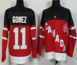 Team Canada #11 Gomez Red 100th Celebration Jersey