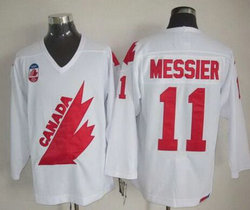 Team Canada #11 Mark Messier White 1991 Throwback CCM Authentic Stitched NHL jersey
