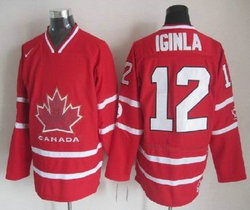 Team Canada #12 Jarome Iginla Red 2010 Olympics Stitched NHL Jersey