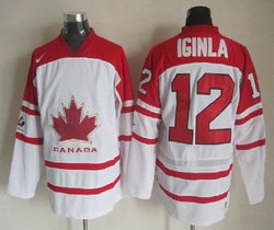 Team Canada #12 Jarome Iginla White 2010 Olympics Stitched NHL Jersey