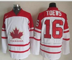 Team Canada #16 Jonathan Toews White 2010 Olympics Stitched NHL Jersey