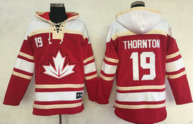 Team Canada #19 Joe Thornton Red Sawyer Hooded Sweatshirt 2016 World Cup Stitched NHL Jersey