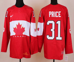 Team Canada #31 Carey Price Red 2014 Olympics Stitched NHL Jersey