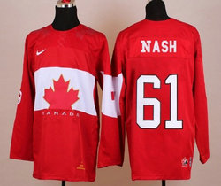 Team Canada #61 Rick Nash Red 2014 Olympics Stitched NHL Jersey