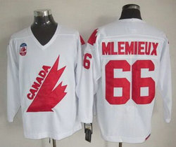 Team Canada #66 Mario Lemieux White 1991 Throwback CCM Authentic Stitched NHL jersey