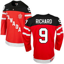 Team Canada #9 Maurice Richard Red 100th Anniversary Authentic Stitched NHL Jerseys