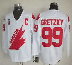 Team Canada #99 Wayne Gretzky White 1991 Throwback CCM Authentic Stitched NHL jersey