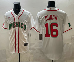 Team Mexico #16 Jarren Duran White 2026 World Baseball Classic Stadium Jersey