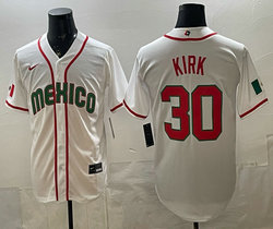 Team Mexico #30 Alejandro Kirk White 2026 World Baseball Classic Stadium Jersey