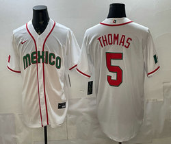 Team Mexico #5 Alek Thomas White 2026 World Baseball Classic Stadium Jersey