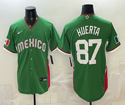 Team Mexico #87 Huerta Green 2026 World Baseball Classic Stadium Jersey