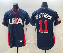 Team USA #11 Gunnar Henderson Navy 2026 World Baseball Classic Stadium Jersey