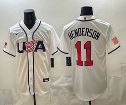 Team USA #11 Gunnar Henderson White 2026 World Baseball Classic Stadium Jersey