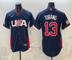 Team USA #13 Brice Turang Navy 2026 World Baseball Classic Stadium Jersey