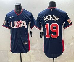 Team USA #19 Roman Anthony Navy 2026 World Baseball Classic Stadium Jersey