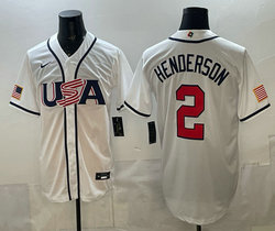 Team USA #2 Gunnar Henderson White 2026 World Baseball Classic Stadium Jersey