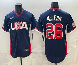 Team USA #26 Nolan McLean Navy 2026 World Baseball Classic Stadium Jersey