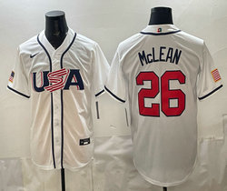 Team USA #26 Nolan McLean White 2026 World Baseball Classic Stadium Jersey