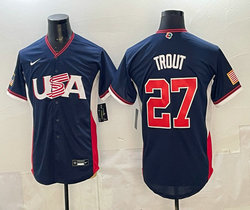 Team USA #27 Mike Trout Navy 2026 World Baseball Classic Stadium Jersey