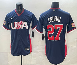 Team USA #27 Tarik Skubal Navy 2026 World Baseball Classic Stadium Jersey