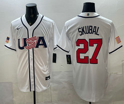 Team USA #27 Tarik Skubal White 2026 World Baseball Classic Stadium Jersey