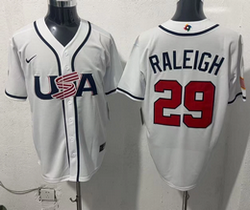 Team USA #29 Cal Raleigh White 2026 World Baseball Classic Stadium Jersey.webp
