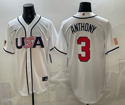 Team USA #3 Roman Anthony White 2026 World Baseball Classic Stadium Jersey