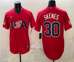 Team USA #30 Paul Skenes Red 2026 World Baseball Classic Stadium Jersey