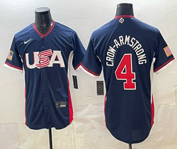 Team USA #4 Pete Crow-Armstrong Navy 2026 World Baseball Classic Stadium Jersey