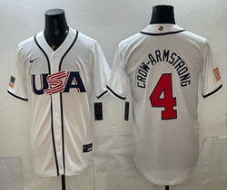 Team USA #4 Pete Crow-Armstrong White 2026 World Baseball Classic Stadium Jersey