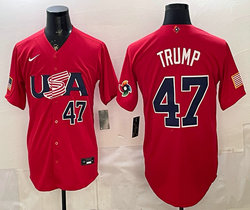Team USA #47 Donald Trump Red 2026 World Baseball Classic Stadium Jersey
