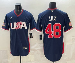 Team USA #48 Griffin Jax Navy 2026 World Baseball Classic Stadium Jersey