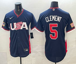 Team USA #5 Ernie Clement Navy 2026 World Baseball Classic Stadium Jersey