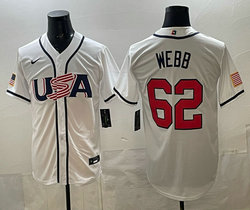 Team USA #62 Logan Webb White 2026 World Baseball Classic Stadium Jersey