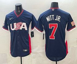 Team USA #7 Bobby Witt Jr. Navy 2026 World Baseball Classic Stadium Jersey