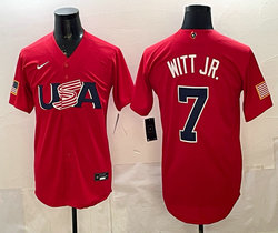 Team USA #7 Bobby Witt Jr. Red 2026 World Baseball Classic Stadium Jersey