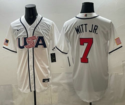 Team USA #7 Bobby Witt Jr. White 2026 World Baseball Classic Stadium Jersey