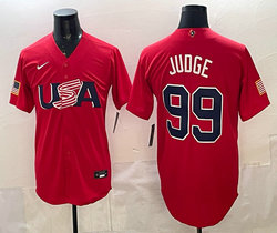 Team USA #99 Aaron Judge Red 2026 World Baseball Classic Stadium Jersey
