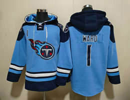 Tennessee Titans #1 Cameron Ward Blue NHL Stitched Hoodies