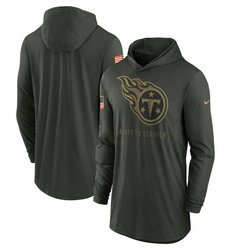 Tennessee Titans Forest Green 2025 Salute To Service Sideline Dri-FIT Lightweight Pullover Hoodie