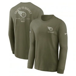 Tennessee Titans Olive 2025 Salute To Service Sideline Long Sleeve T-Shirt