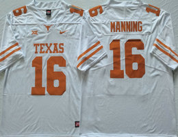 Texas Longhorns #16 Peyton Manning White 2024 Authentic Stitched NCAA Jersey