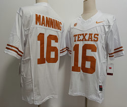 Texas Longhorns #16 Arch Manning White Stitched NCAA College Football Jersey