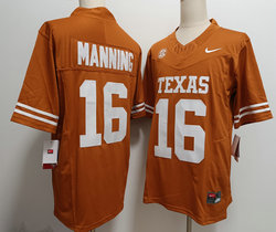 Texas Longhorns #16 Arch Manning Yellow Stitched NCAA College Football Jersey
