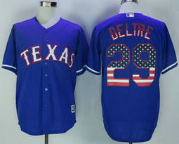 Texas Rangers #29 Adrian Beltre Blue USA Flag Fashion Stitched MLB Jersey