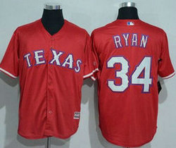 Texas Rangers #34 Nolan Ryan Red Game Authentic Stitched MLB jersey