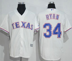 Texas Rangers #34 Nolan Ryan White Game Authentic Stitched MLB jersey