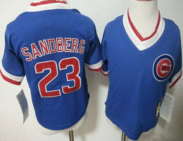 Toddler Chicago Cubs #23 Ryne Sandberg Blue New Majestic Authentic Stitched MLB Jersey