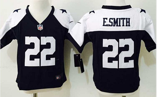 Toddler Nike Dallas Cowboys #22 Emmitt Smith Navy Blue Thanksgiving Authentic stitched NFL jersey