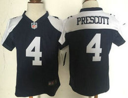 Toddler Nike Dallas cowboys #4 Dak Prescott Blue Thanksgivings Authentic Stitched NFL Jerseys